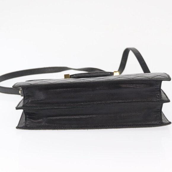 Authentic SAINT LAURENT Shoulder Bag Leather Black Gold - Picture 16 of 16